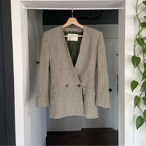Vintage Jaeger Blazer Eighties Office Small Green Tan